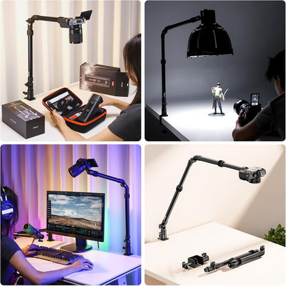 ULANZI ZJ02 Camera Desk Mount Stand Overhead Magic Articulating Arm