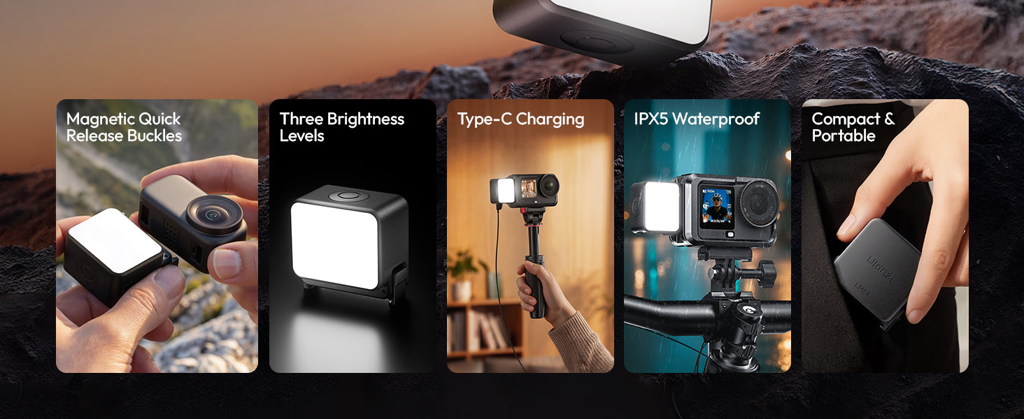ULANZI LM24 Vlogging Light for DJI Osmo Waterproof Magnetic LED Fill