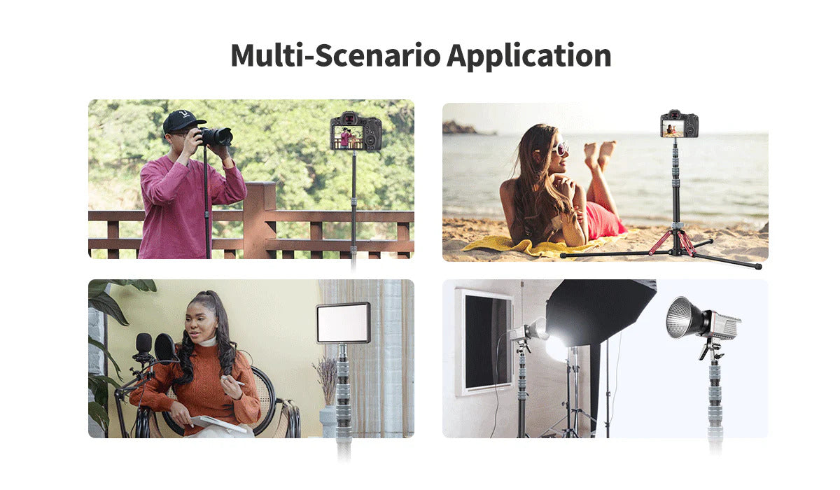 ULANZI MT-49 Carbon Fiber Light Stand, 194cm Tripod for Flash/Camera/Phone
