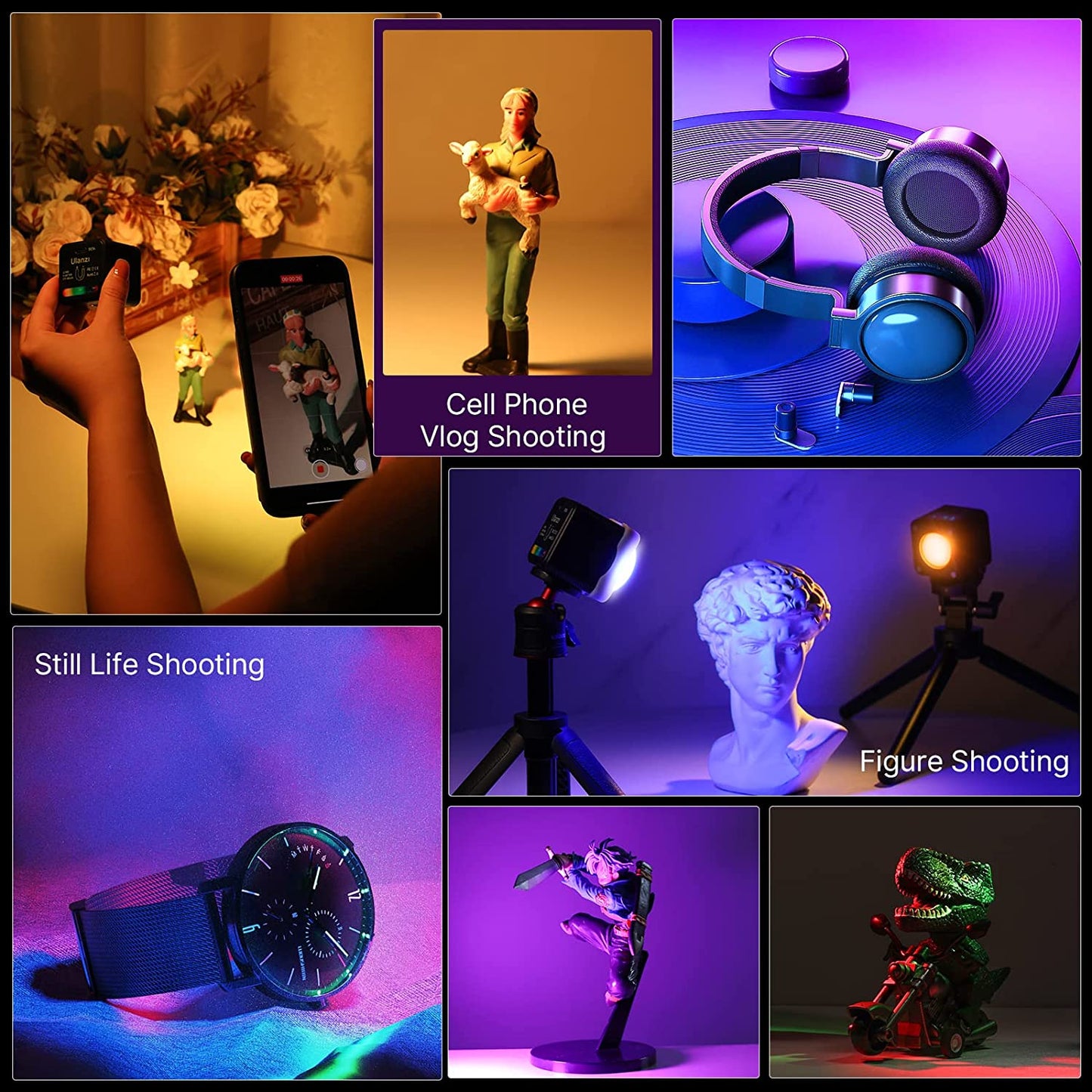 L2 COB RGB LED Video Light, 360Â° Full Color Portable Led Light for Camera Lighting, Magnetic Super Mini Cute Cube Light for Toy, Stop Motion and Micro Photography