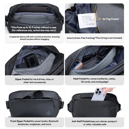 Ulanzi PB038 Travel Messenger Bag Camera Sling Bag V2 10L Multi-Pocket
