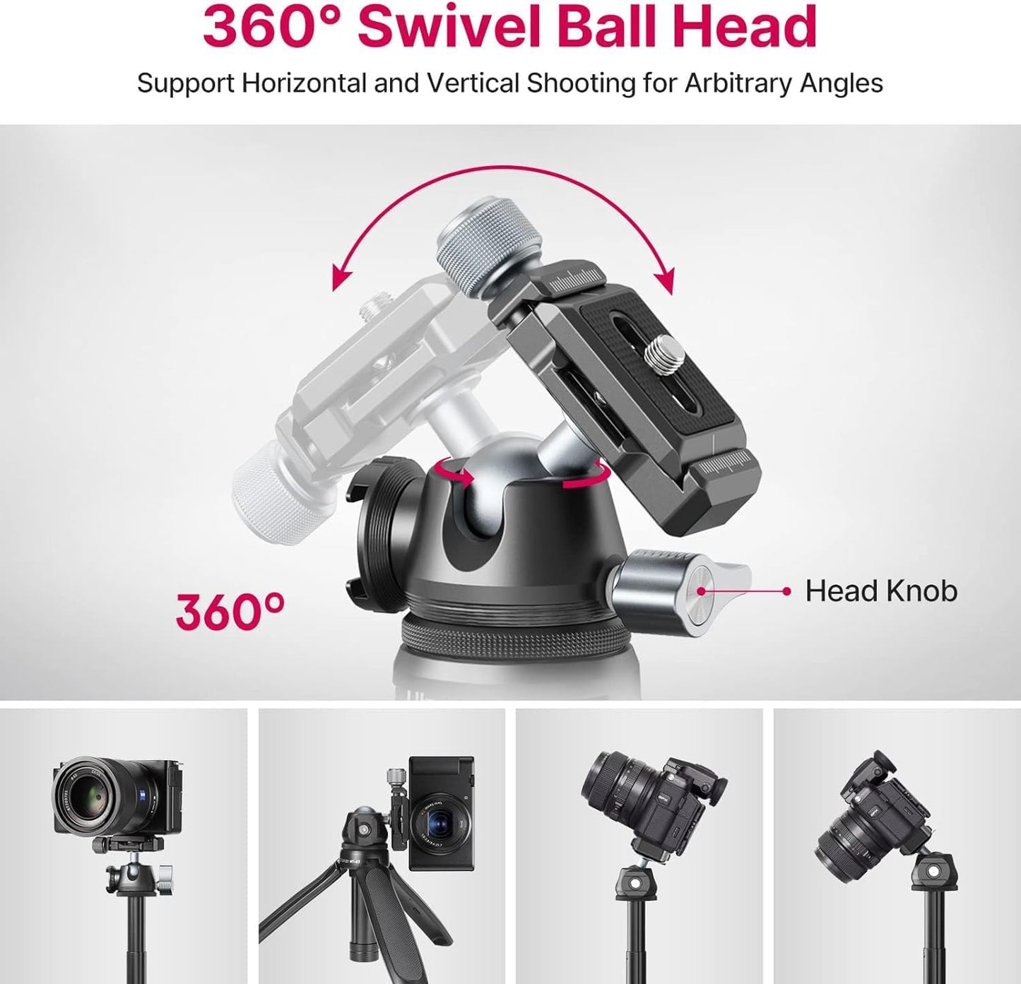 ULANZI MT-47 Mini Tripod, 360Â° Ball Head, Arca Plate, DSLR/Vlog/Selfie Use