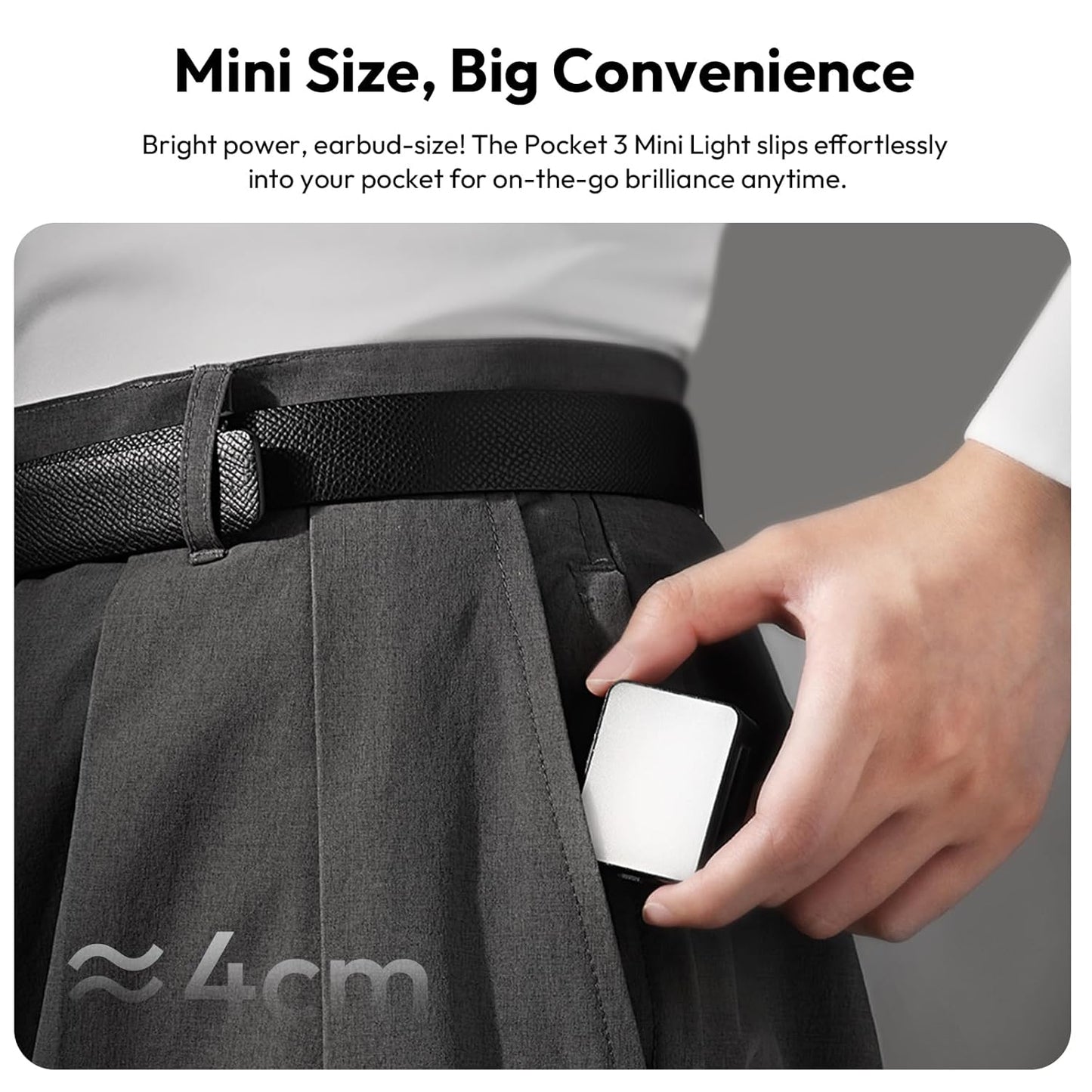 ULANZI LM001 Magnetic Mini Light for DJI Osmo Pocket 3, 2W USB-C, 500mAh, 5800K, CRIâ‰¥95, IPX4, 3-Level Brightness
