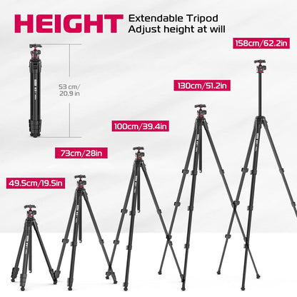 ULANZI MT-55 Travel Tripod Stand for DSLR & Smartphone, Ombra