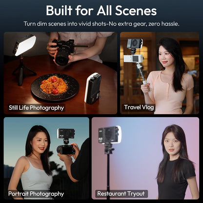ULANZI PL25 25W LED Video Light, Mini Bi-Color Panel 3200Lux CRIâ‰¥96 2700K-6500K