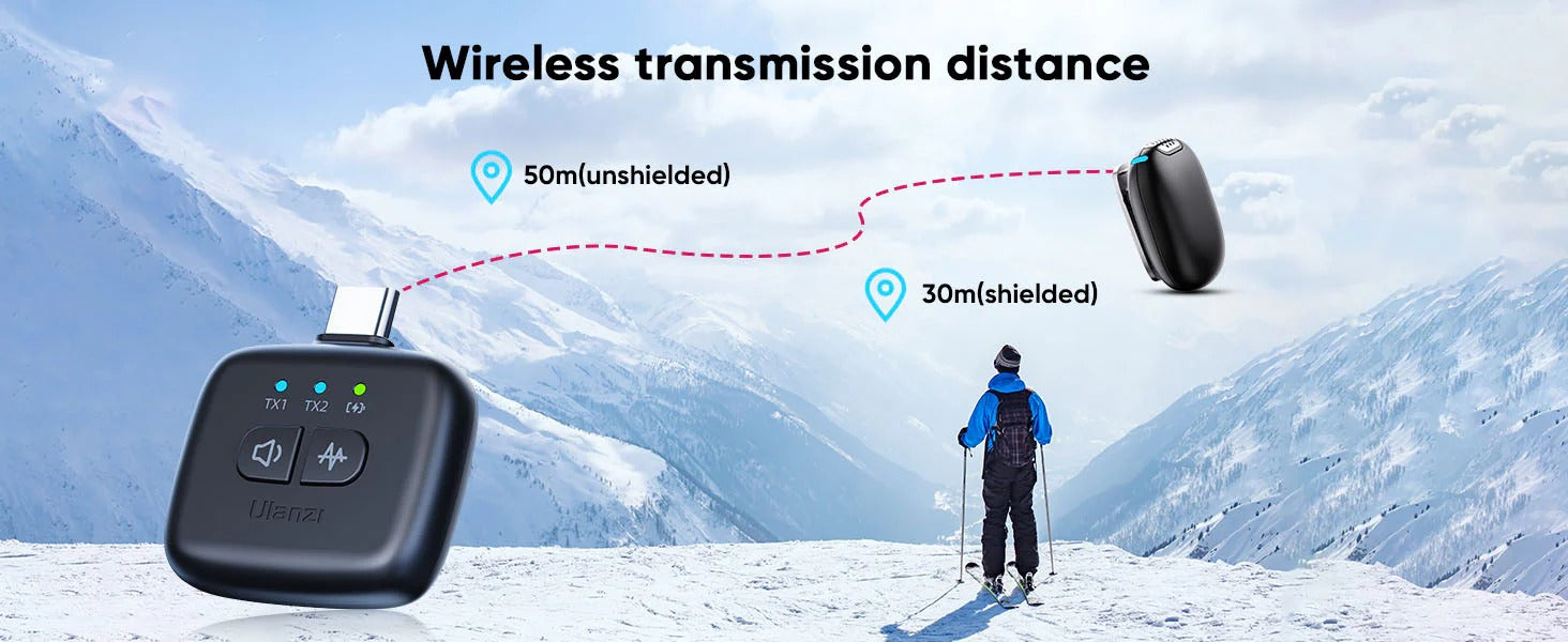 ULANZI A30 Mini Magnetic Wireless Lavalier Mic, 164ft, 20H, DSLR/PC