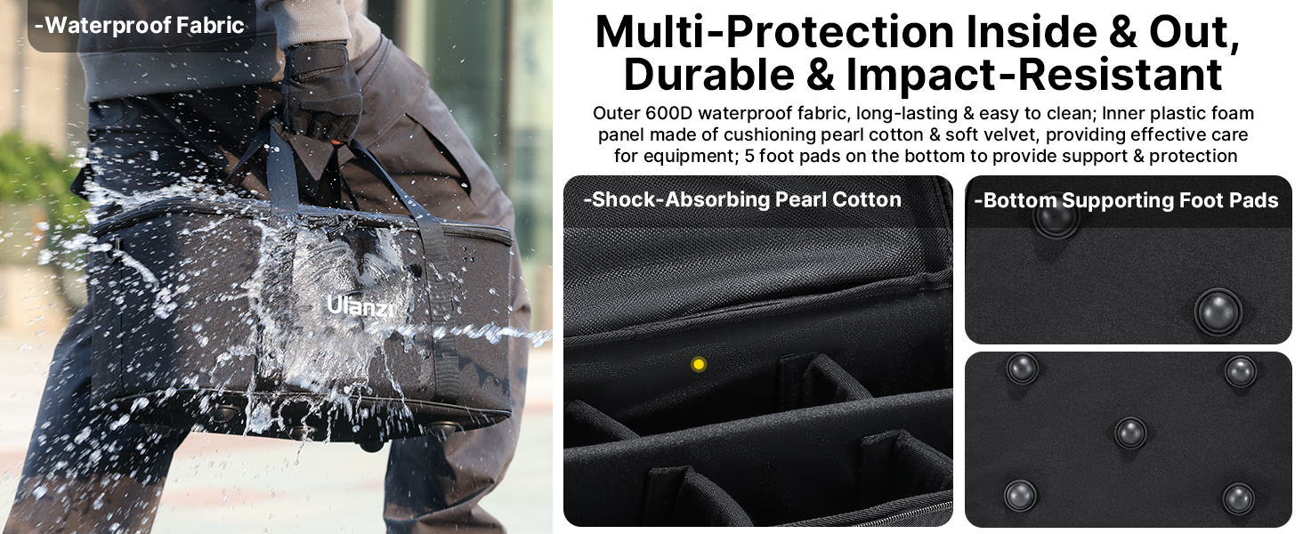 ULANZI OM-01 Carrying Bag, Foam Padded for Studio Tripods, Stands, Softboxes, Travel
