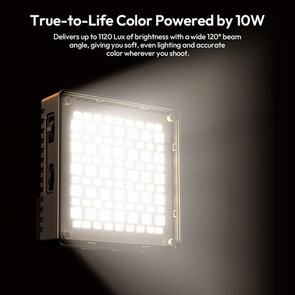Ulanzi C10 10W 1300Lux Selfie LED Light 3300mAh Clip & Cold Shoe for iPhone 17 & More