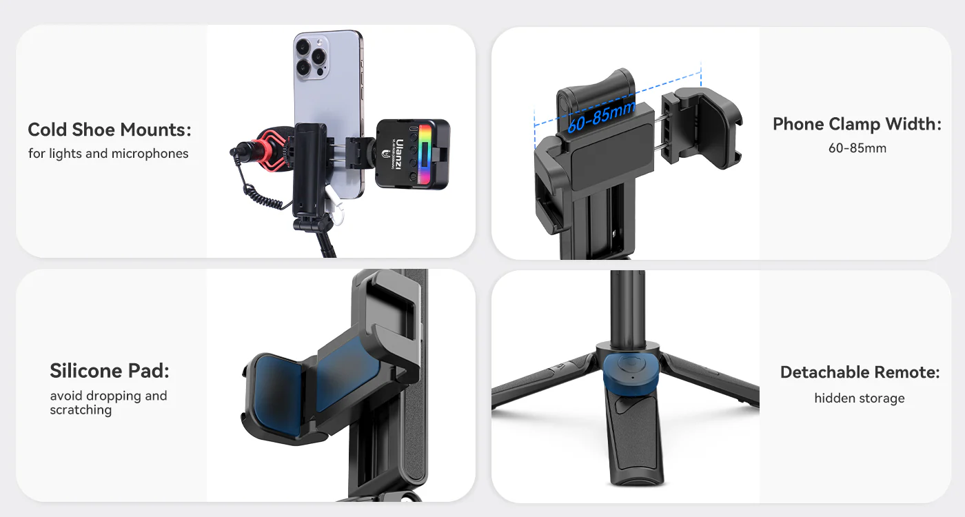Ulanzi JJ02 Extendable Grip Phone Tripod with Remote