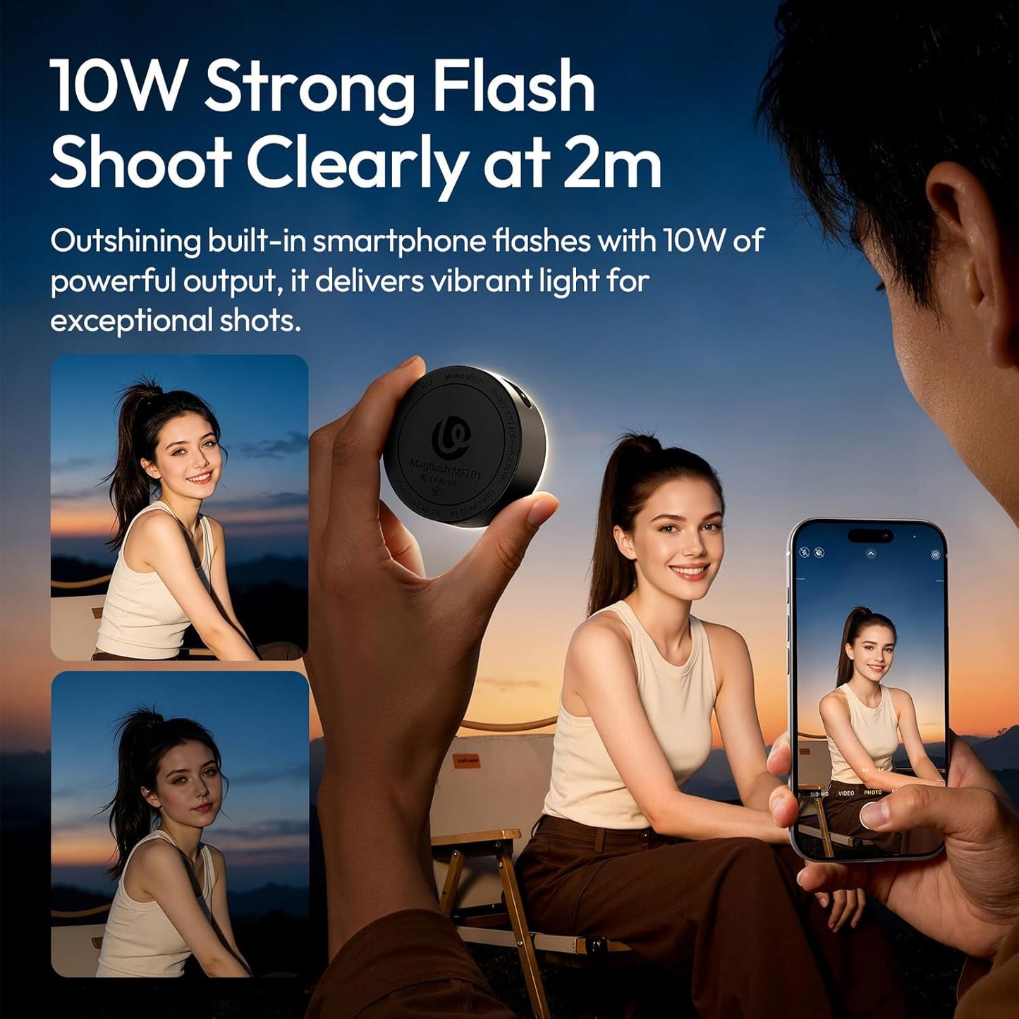 ULANZI MFL01 Magnetic Phone Flash 3000 Flashes 2500-8500K Bluetooth