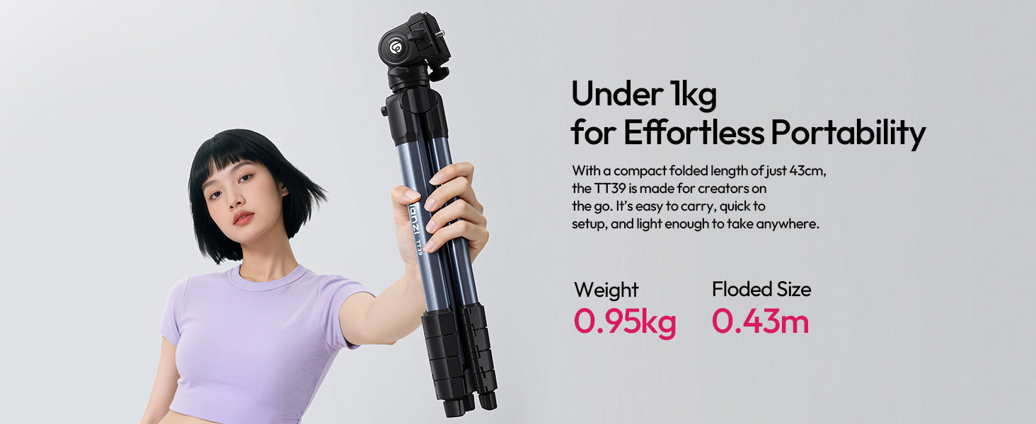 ULANZI TT39 Tripod 61" Vertical/Horizontal, Phone & DSLR, Adjustable