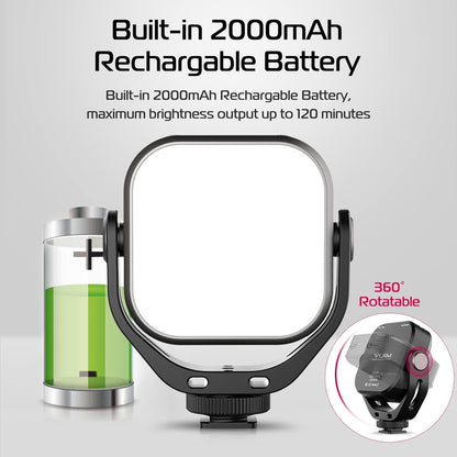 ULANZI VL66 Bi-Color LED Video Light 2500-6500K 2000mAh CRI95+ Dimmable DSLR/Action