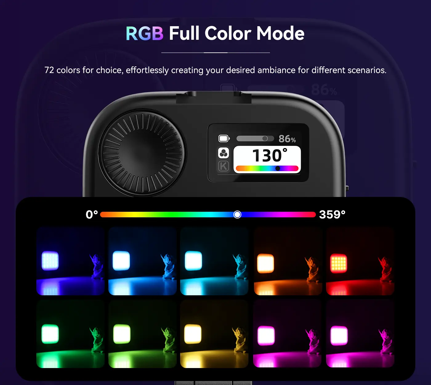 Ulanzi U60 (Black) RGB Video Light, 360Â° Color, CRIâ‰¥95, 2500-9000K, 2500mAh
