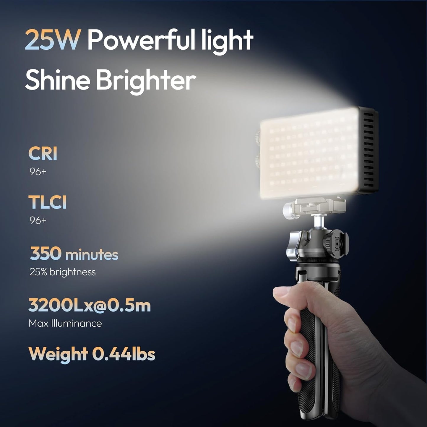 ULANZI PL25 25W LED Video Light, Mini Bi-Color Panel 3200Lux CRIâ‰¥96 2700K-6500K