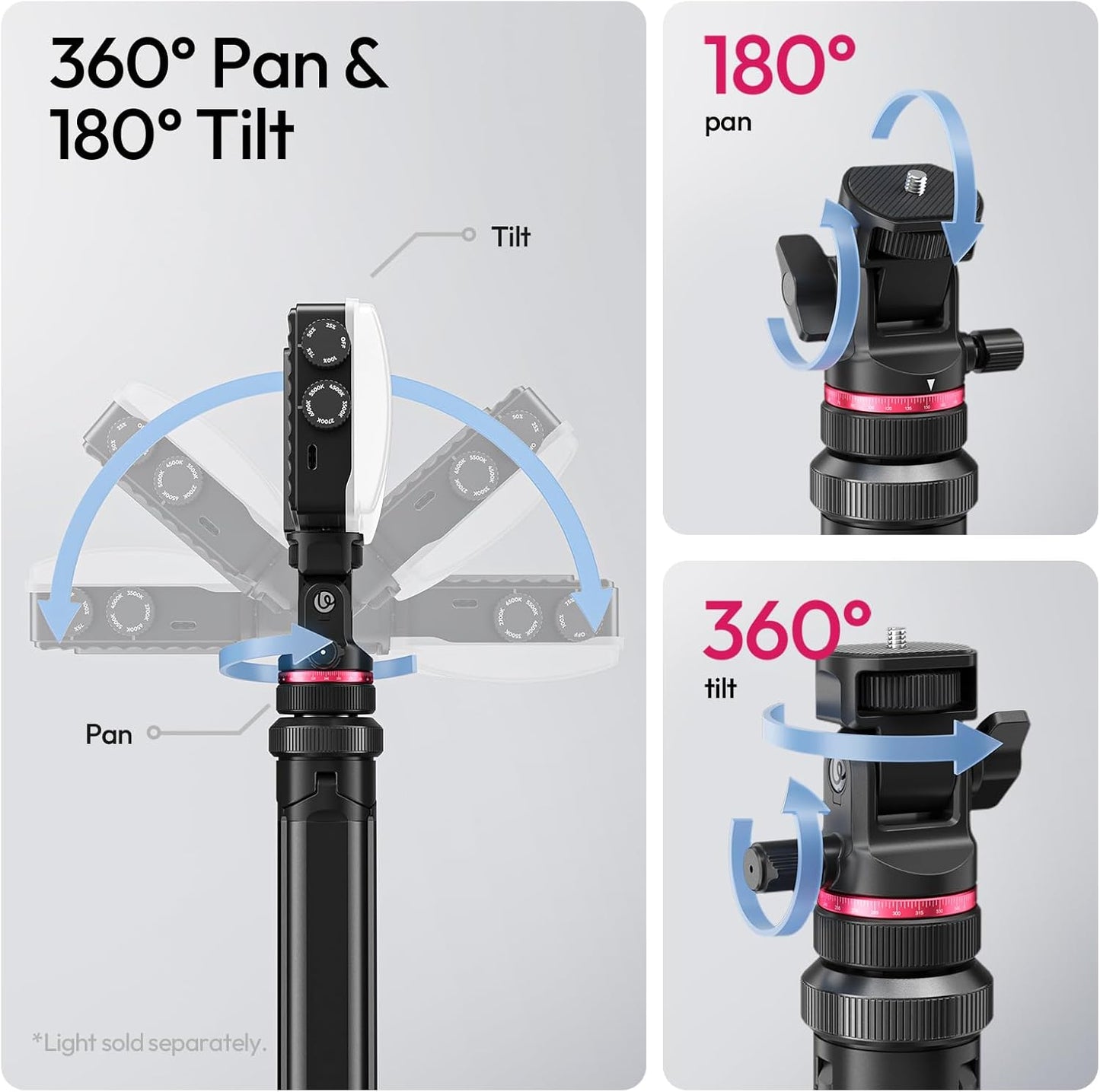 ULANZI MT-80 7FT Aluminum Tripod Stand Auto Pop-Up 360 Ball Head DSLR