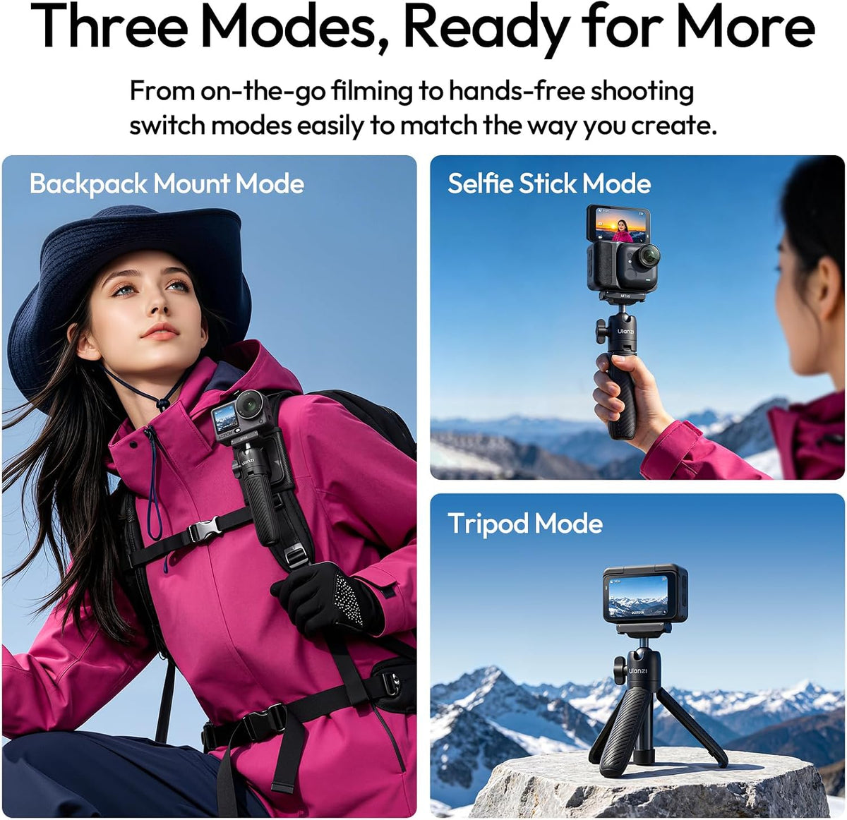 ULANZI MT66 3-in-1 Quick Release Tripod for DJI Action 6/Nano/Xtra Atto