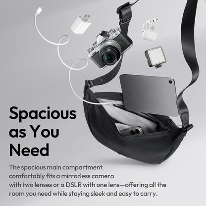ULANZI HMN1 Camera Shoulder Sling Bag, DSLR Travel Storage, Black