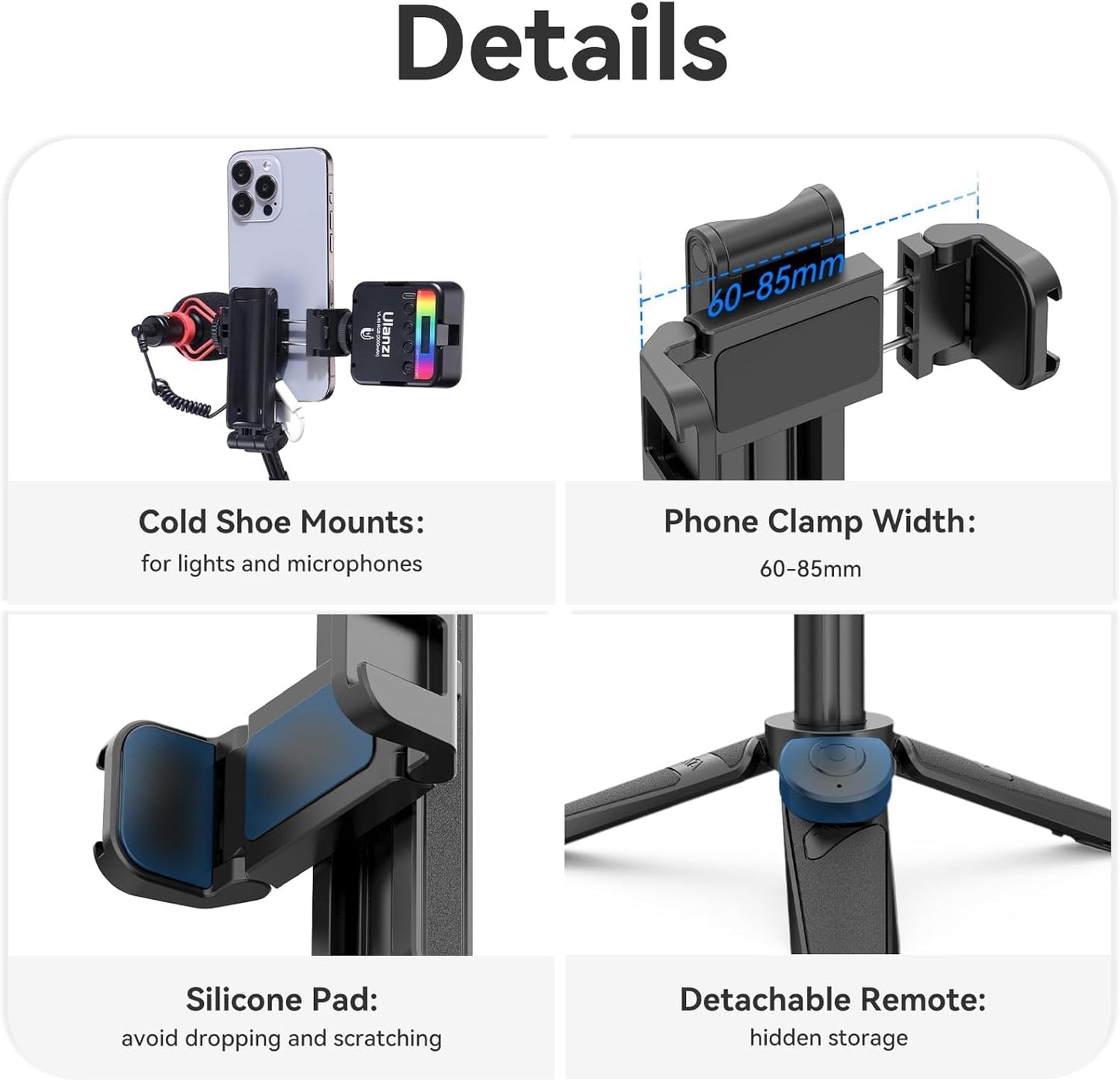 Ulanzi JJ02 Extendable Grip Phone Tripod with Remote