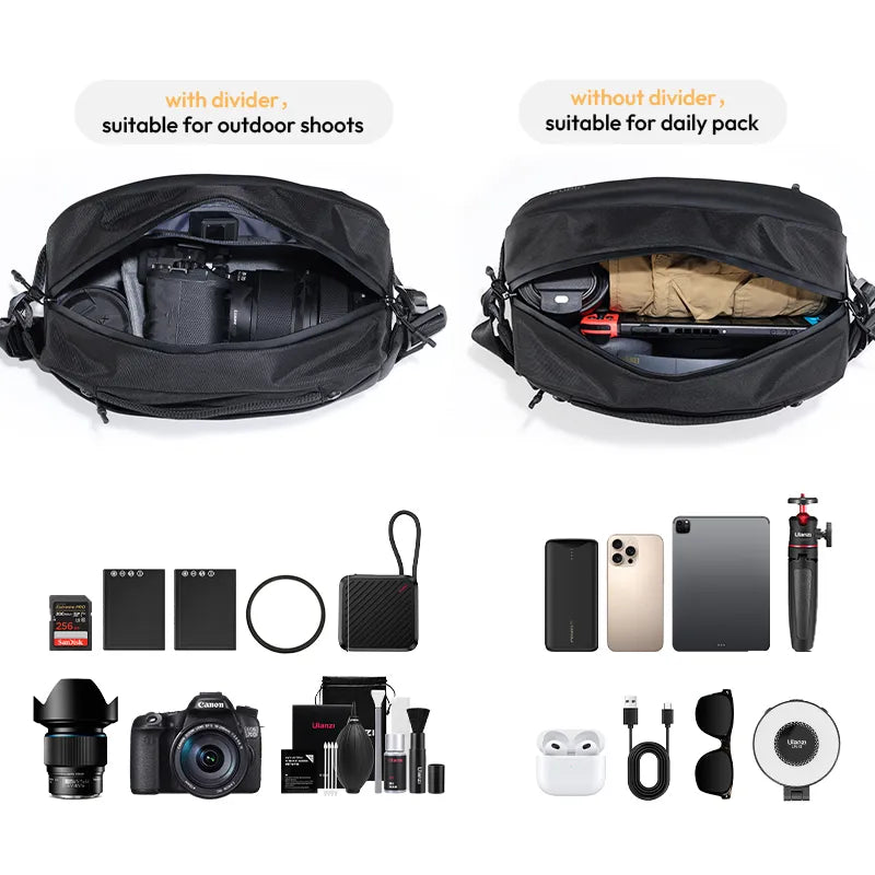 Ulanzi PB038 Travel Messenger Bag Camera Sling Bag V2 10L Multi-Pocket