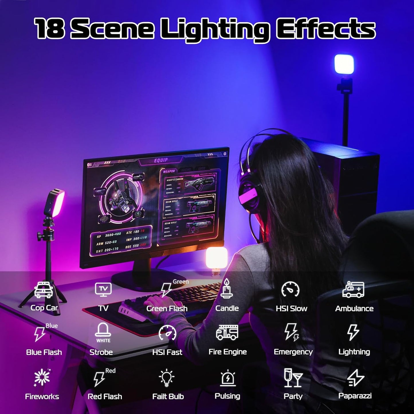 Ulanzi U60 (Black) RGB Video Light, 360Â° Color, CRIâ‰¥95, 2500-9000K, 2500mAh