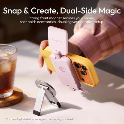 Ulanzi GL01 Magnetic Selfie Light Dual LED 2700-6500K Type-C Rechargeable MagSafe iPhone Pink/Black