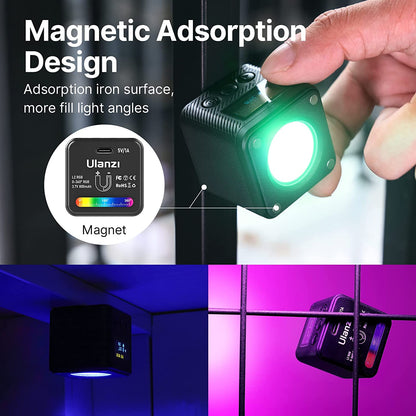 L2 COB RGB LED Video Light, 360Â° Full Color Portable Led Light for Camera Lighting, Magnetic Super Mini Cute Cube Light for Toy, Stop Motion and Micro Photography
