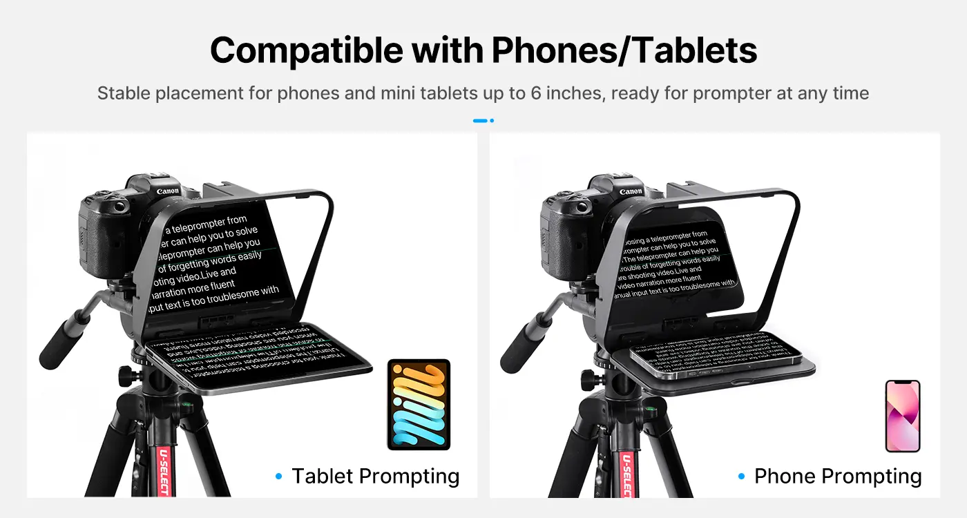Ulanzi RT02 Universal Teleprompter for Tablets and Smartphones with Remote Control R004GBB1