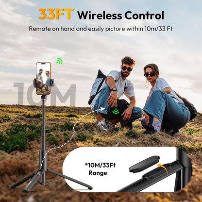 ULANZI SK27 61'' Extendable Phone Tripod/Selfie Stick, Bluetooth Remote