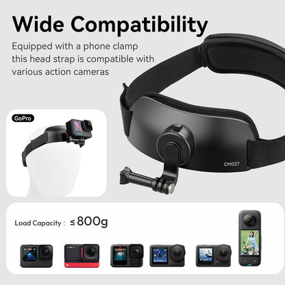 CM027 Head Strap Mount Vertical GoPro Hero 13/12/11/10/9/8/7 DJI Insta360