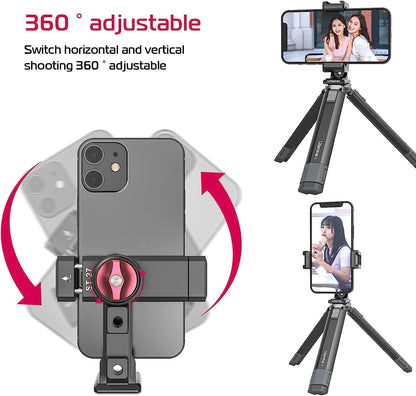 ULANZI ST-27 Phone Tripod Mount, 360Â° Metal Holder, 3 Cold Shoes, Arca, iPhone 17/16