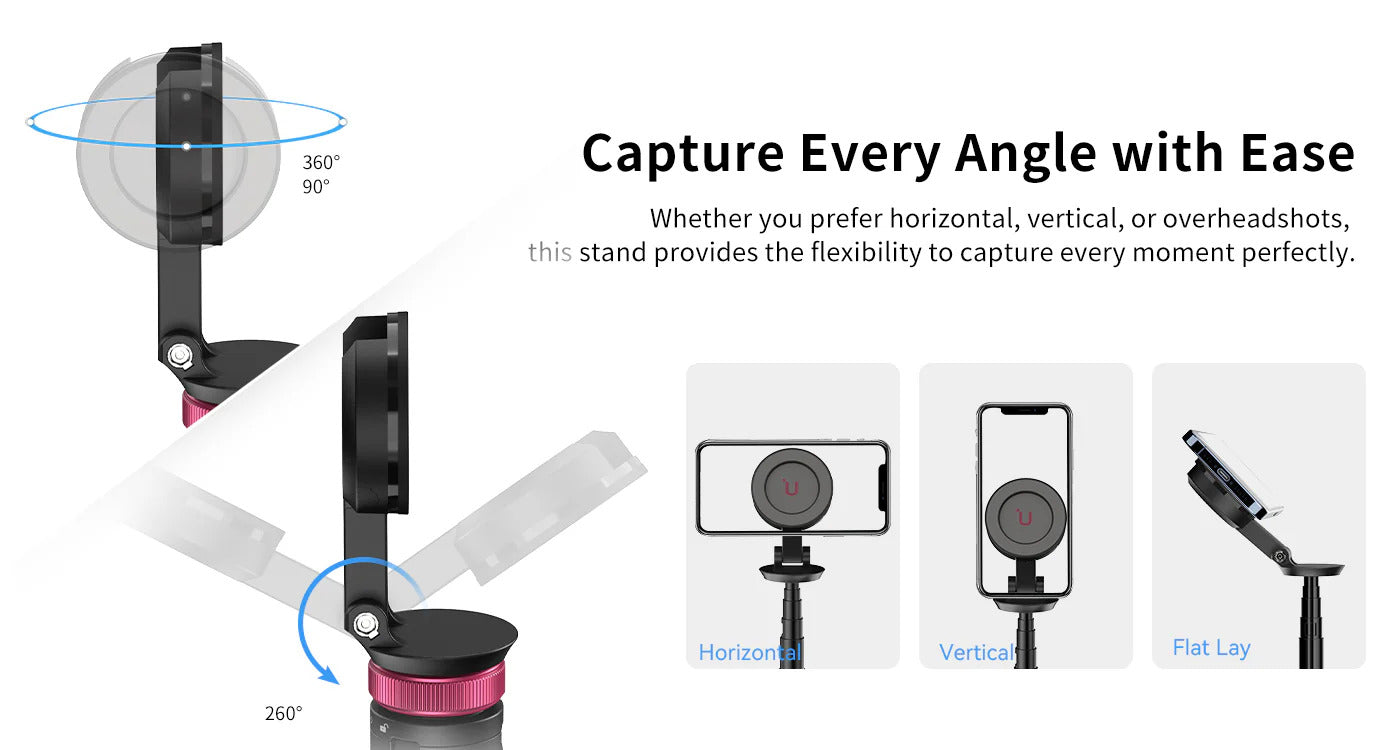 Ulanzi MT-84 61" Phone Tripod, Magnetic Selfie Stick with Remote for iPhone