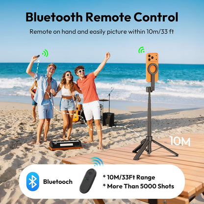ULANZI SK26 Magnetic 44.5'' MagSafe Tripod/Selfie Stick w Remote iPhone 17 Pro & All