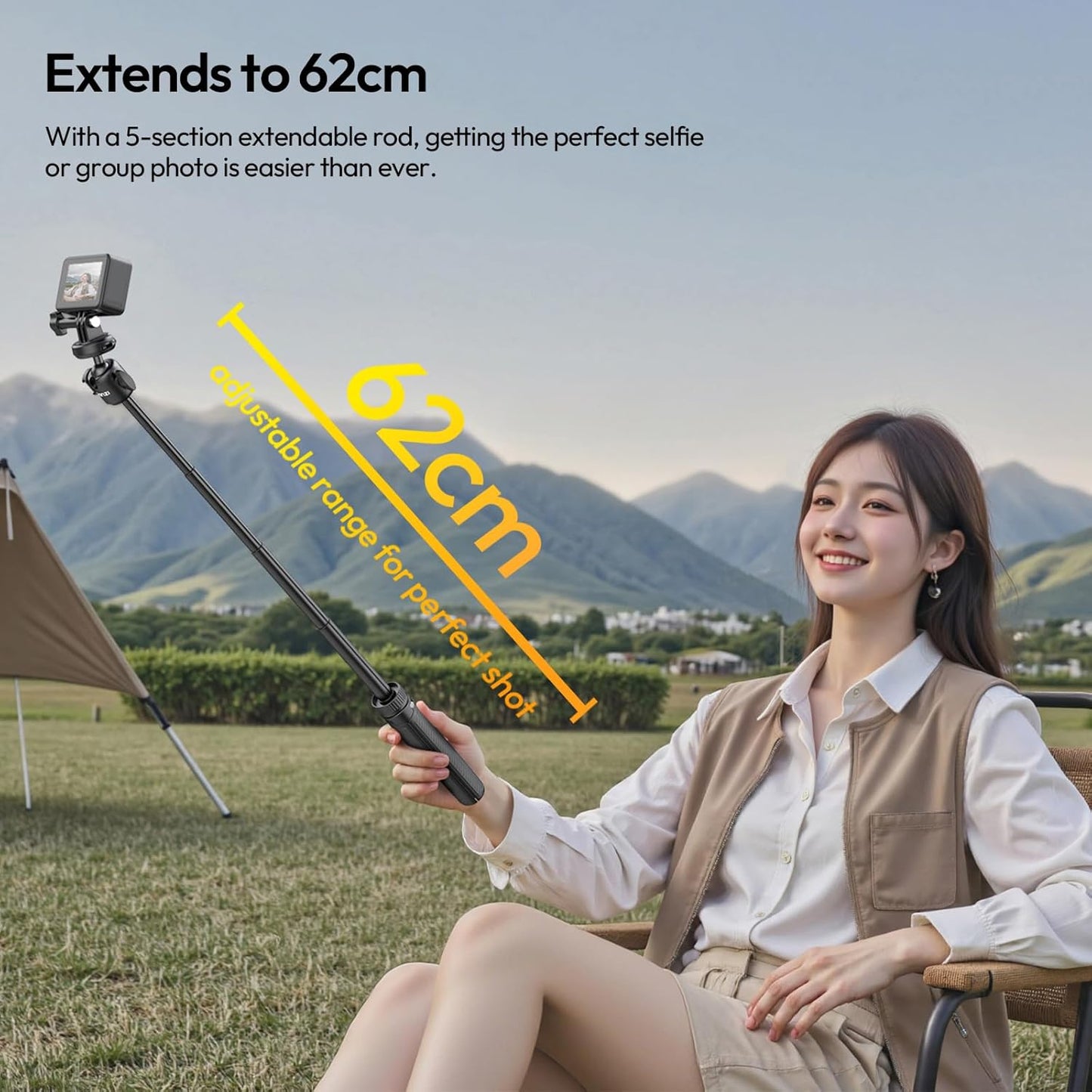 ULANZI MT90 Action Camera Tripod Grip w Ballhead, Cold Shoe & CKA Quick Release