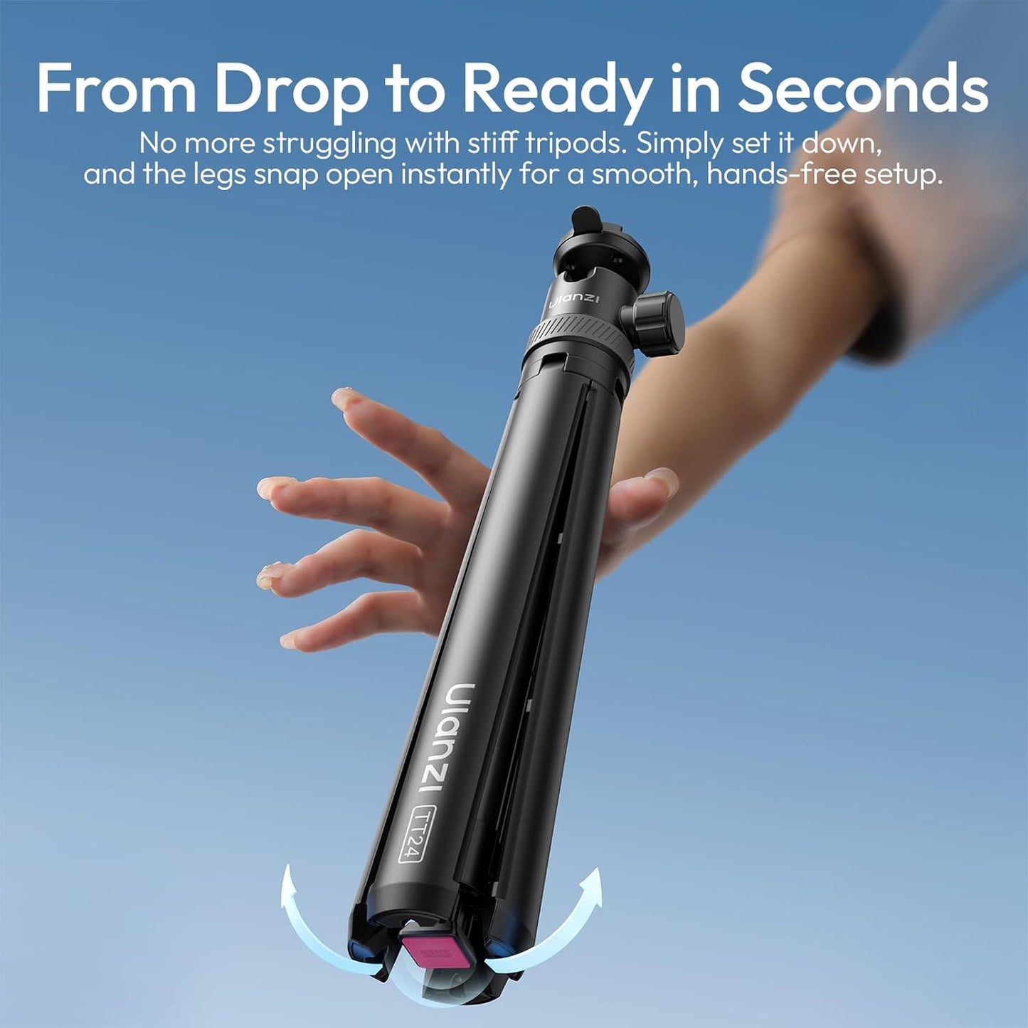 Ulanzi TT24 Tripod, CKA Quick for DJI Pocket 3/Osmo Action/GoPro/Insta360