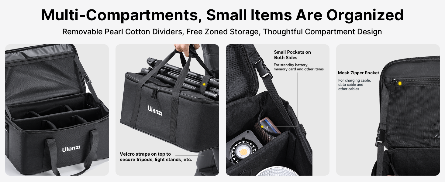 ULANZI OM-01 Carrying Bag, Foam Padded for Studio Tripods, Stands, Softboxes, Travel