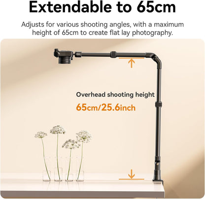 ULANZI ZJ02 Camera Desk Mount Stand Overhead Magic Articulating Arm