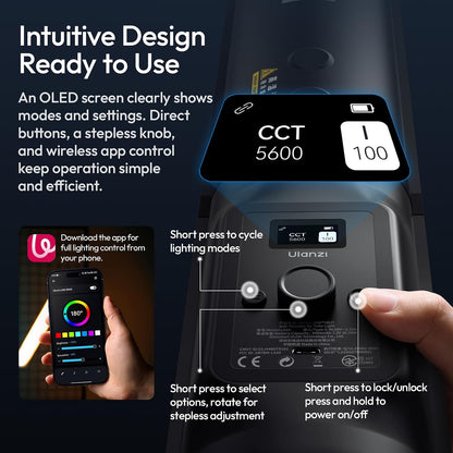 ULANZI LA30 RGB Inflatable Tube Light with App Control for Video Recording