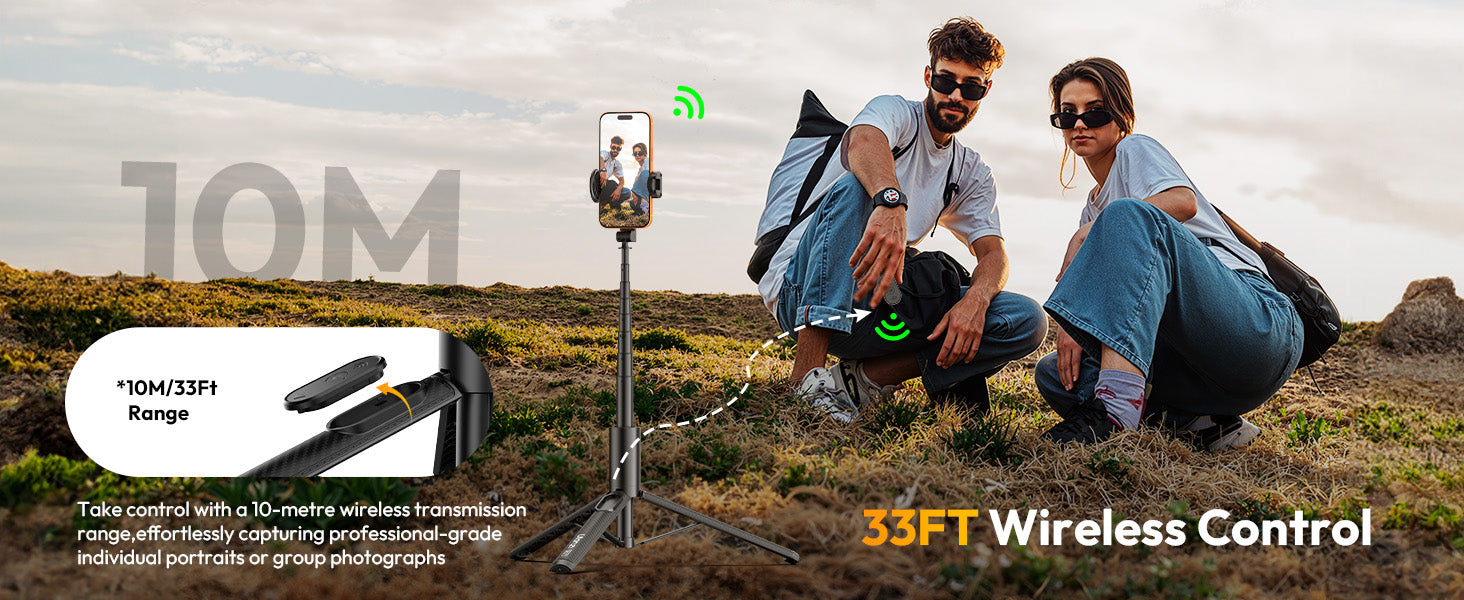 ULANZI SK27 61'' Extendable Phone Tripod/Selfie Stick, Bluetooth Remote