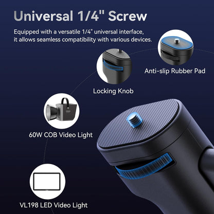 Ulanzi LA03 Light Stand Mount Adapter, 1/4â€³ Screw, Button Fast Mount for Camera/LED Light/Monitor/Ring Light