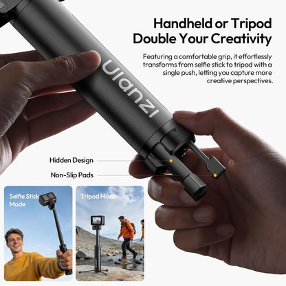 ULANZI MT98 2-in-1 Selfie Stick & Tripod for Action Camera, 1/4'' Mount