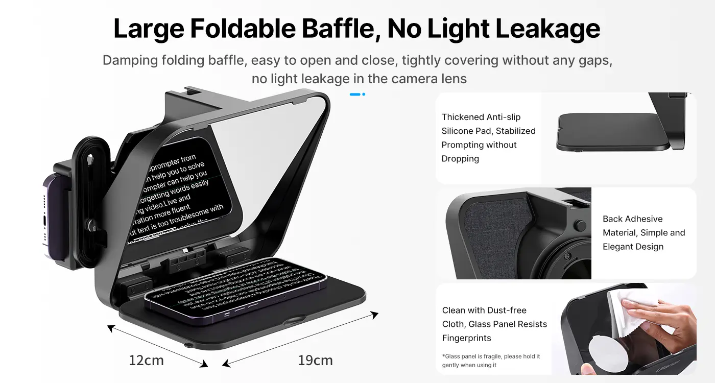 Ulanzi RT02 Universal Teleprompter for Tablets and Smartphones with Remote Control R004GBB1
