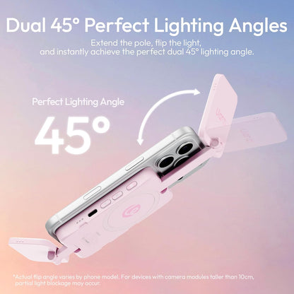 Ulanzi GL01 Magnetic Selfie Light Dual LED 2700-6500K Type-C Rechargeable MagSafe iPhone Pink/Black