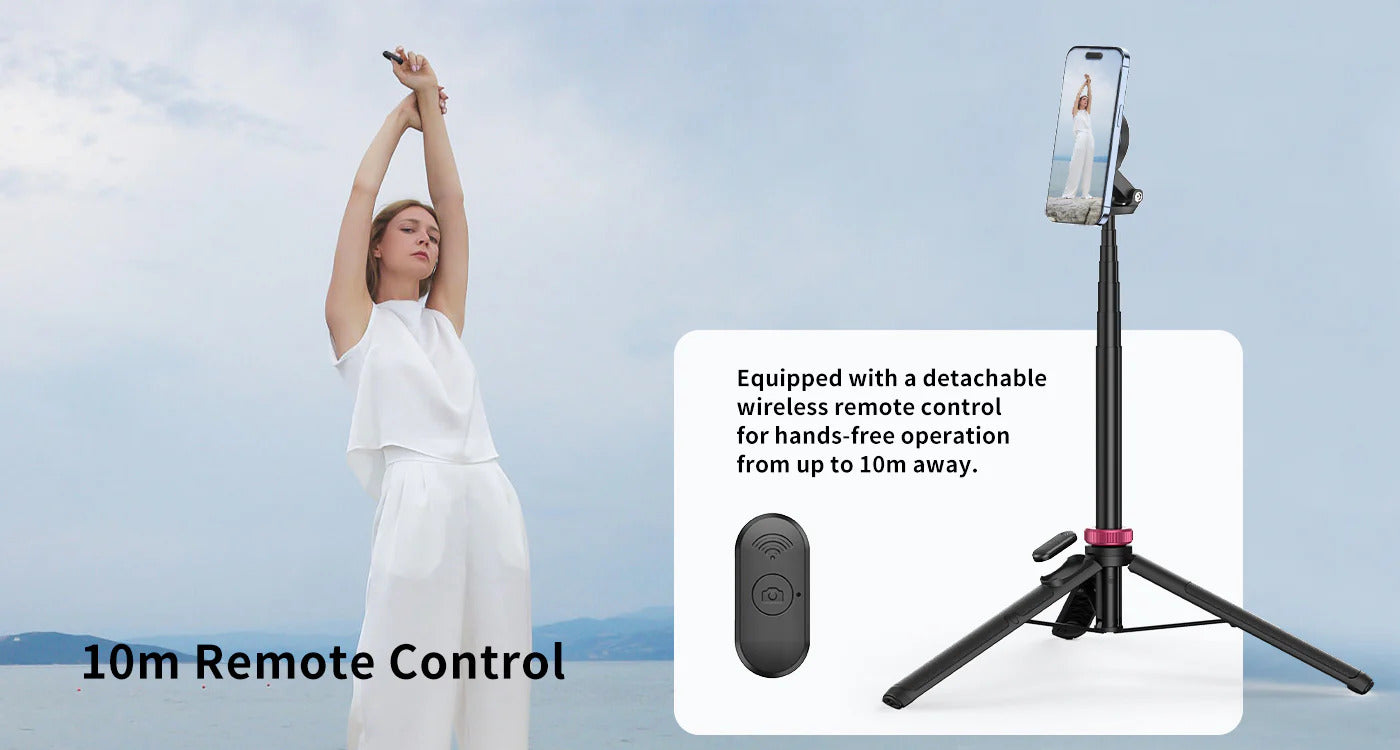 Ulanzi MT-84 61" Phone Tripod, Magnetic Selfie Stick with Remote for iPhone