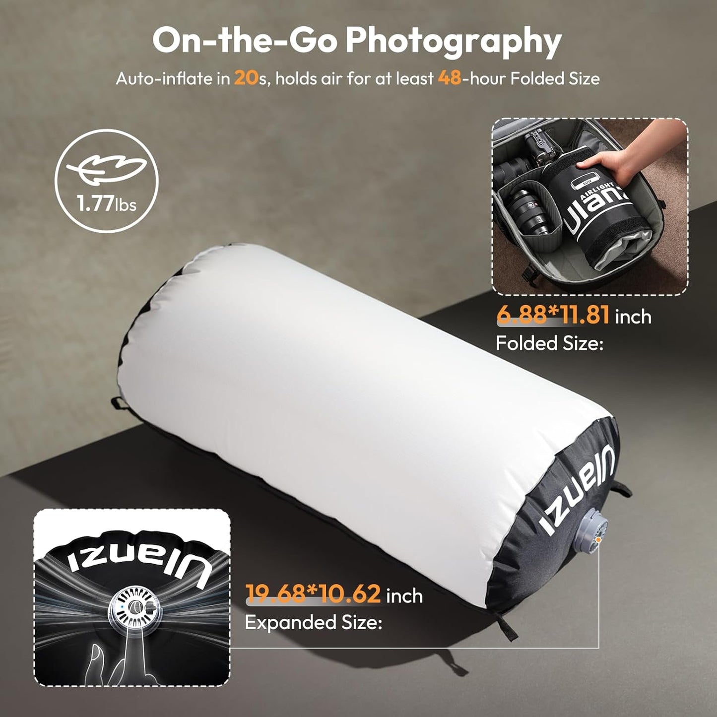 Ulanzi AL60 Inflatable Tube LED Light, 2700Kâ€“6500K CRIâ‰¥96, 10 FX, Type-C