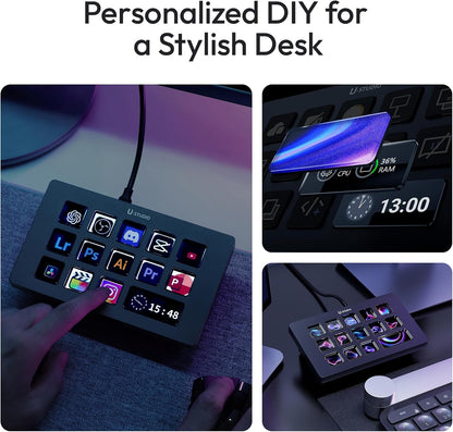 ULANZI D200H 7-in-1 Stream Controller Hub Keyboard w LCD & Programmable Macro Keys