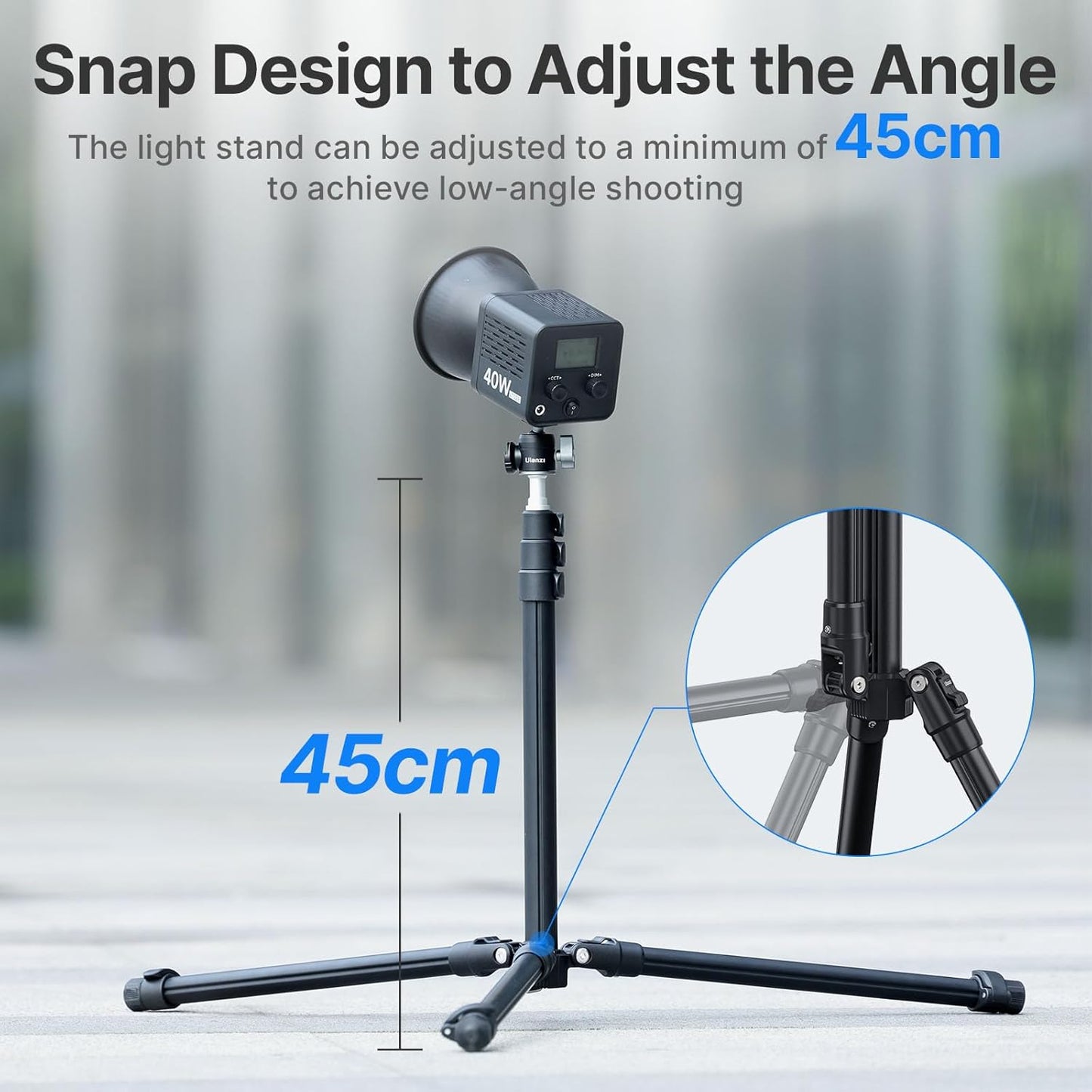 ULANZI TT43 6.23ft Extendable Light Stand, Aluminum Tripod for Studio
