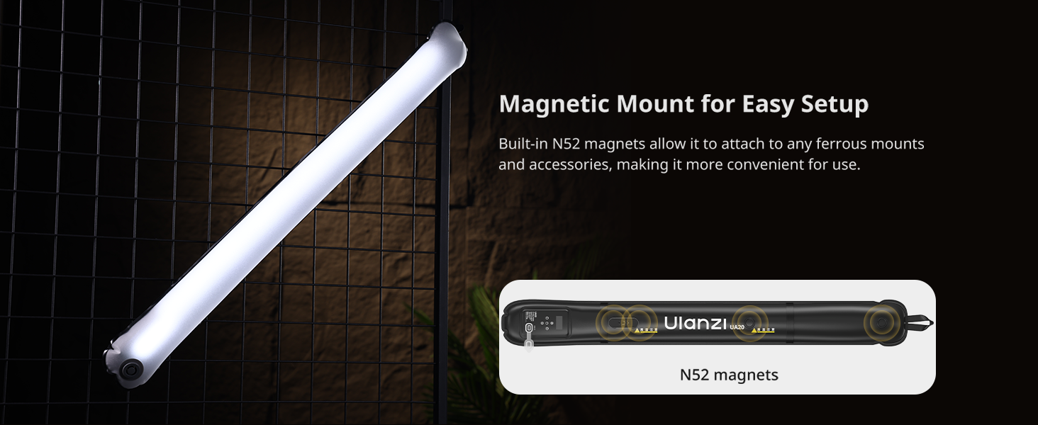 Ulanzi UA20 20W Bi-Color Inflatable Tube Light, 2700K-6500K, CRI 95+
