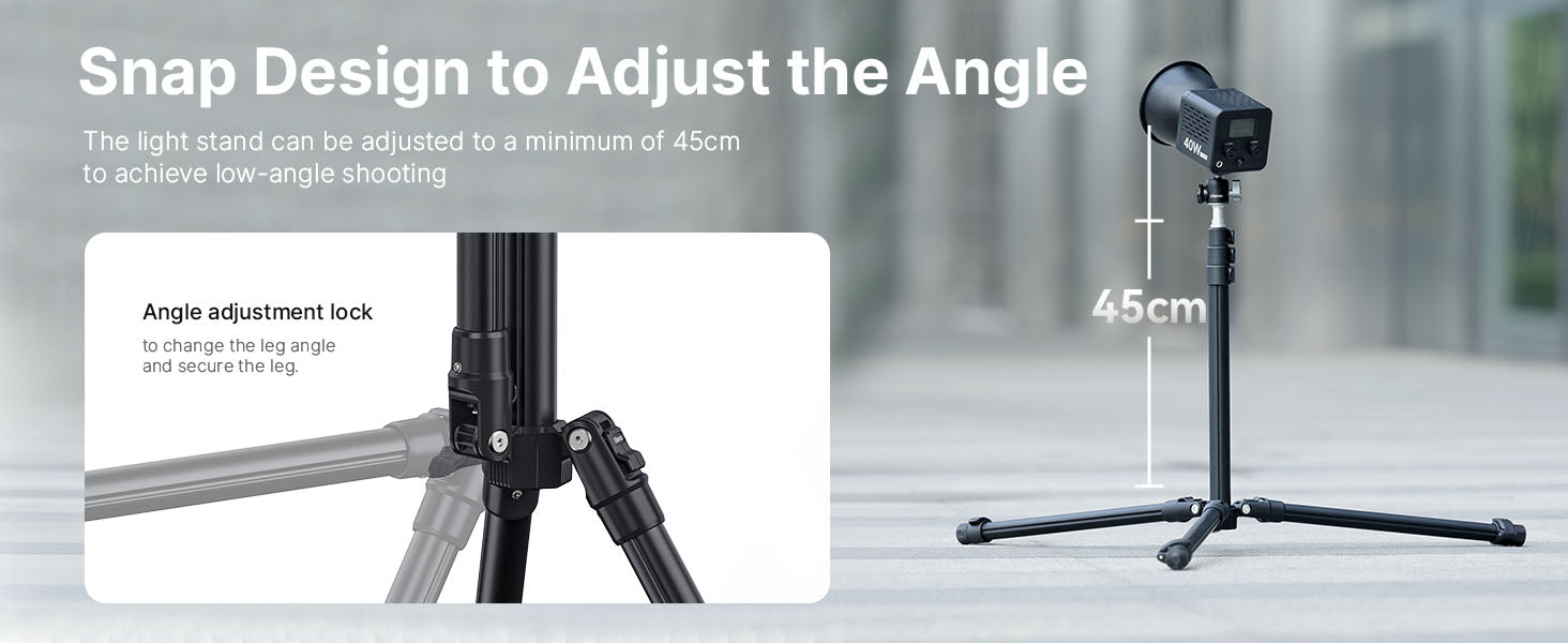 ULANZI TT43 6.23ft Extendable Light Stand, Aluminum Tripod for Studio