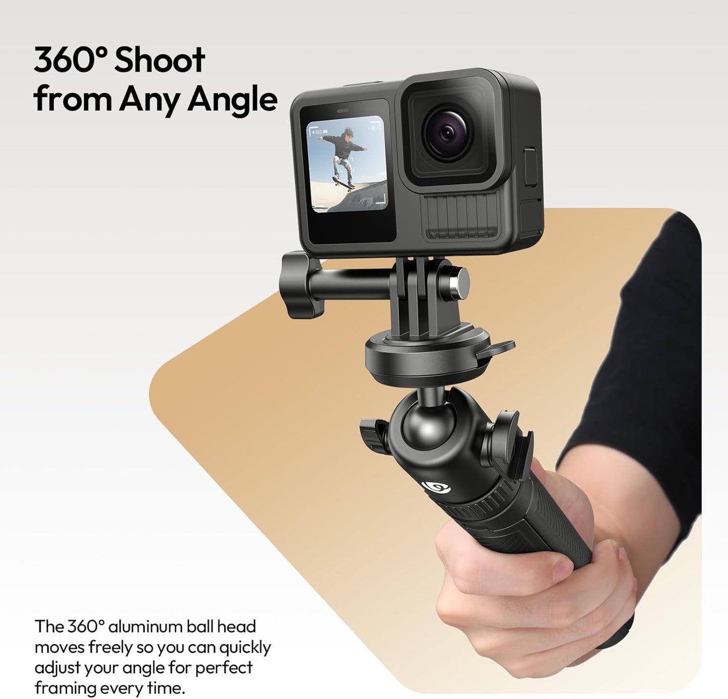 ULANZI MT90 Action Camera Tripod Grip w Ballhead, Cold Shoe & CKA Quick Release