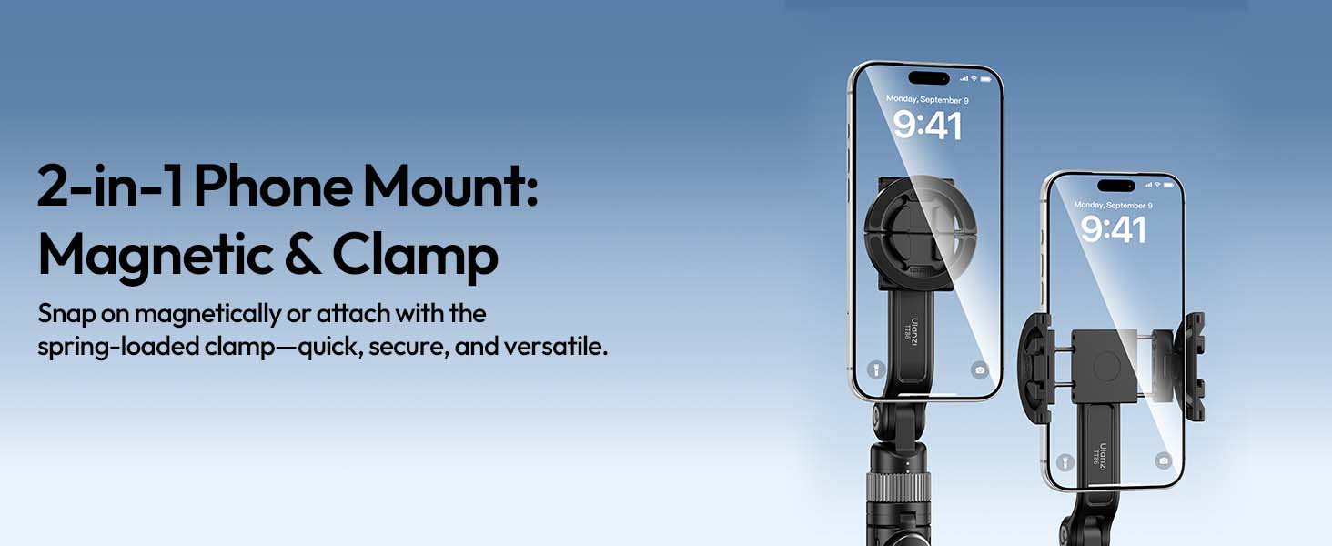 ULANZI TT86 Magnetic Tripod for iPhone 17, 35" Selfie Stick, Remote